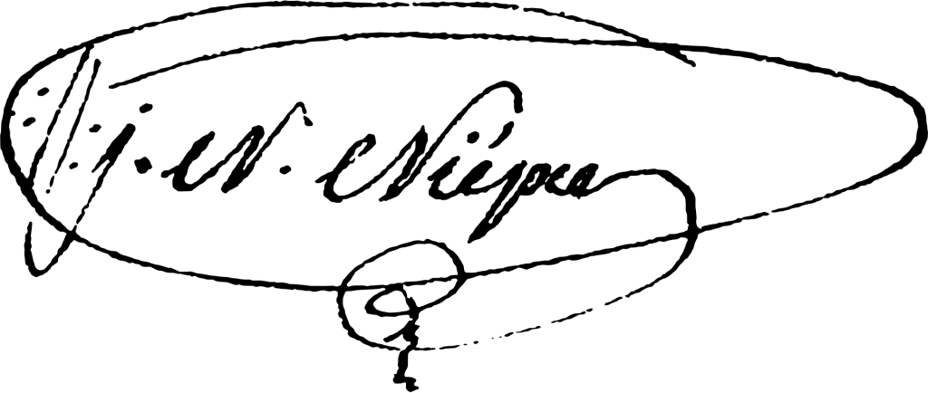 නියප්සේගේ අත්සන